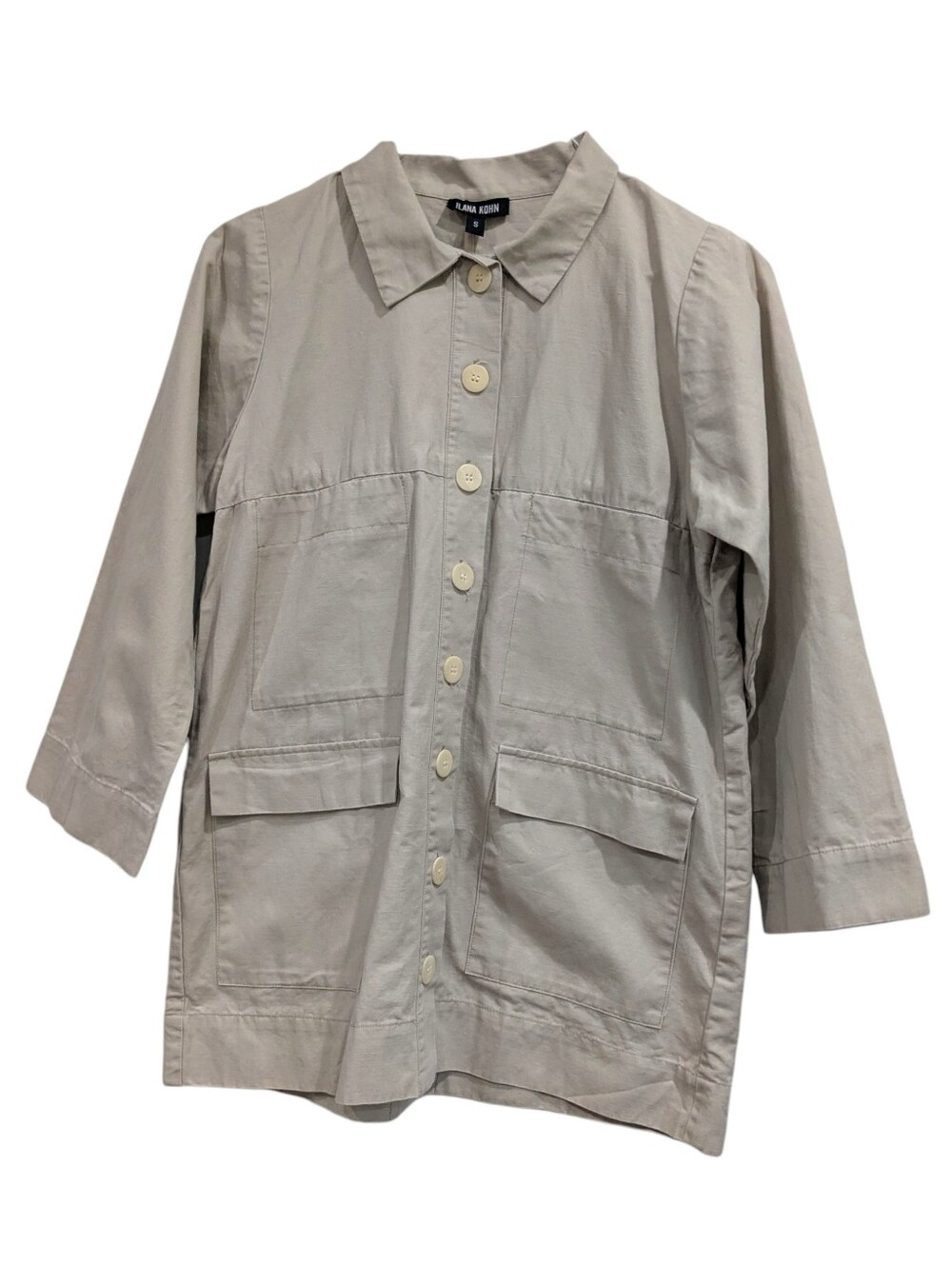 Ilana Kohn Mabel Jacket Natural Cotton Utility Button Front Size Small - Picture 4 of 7